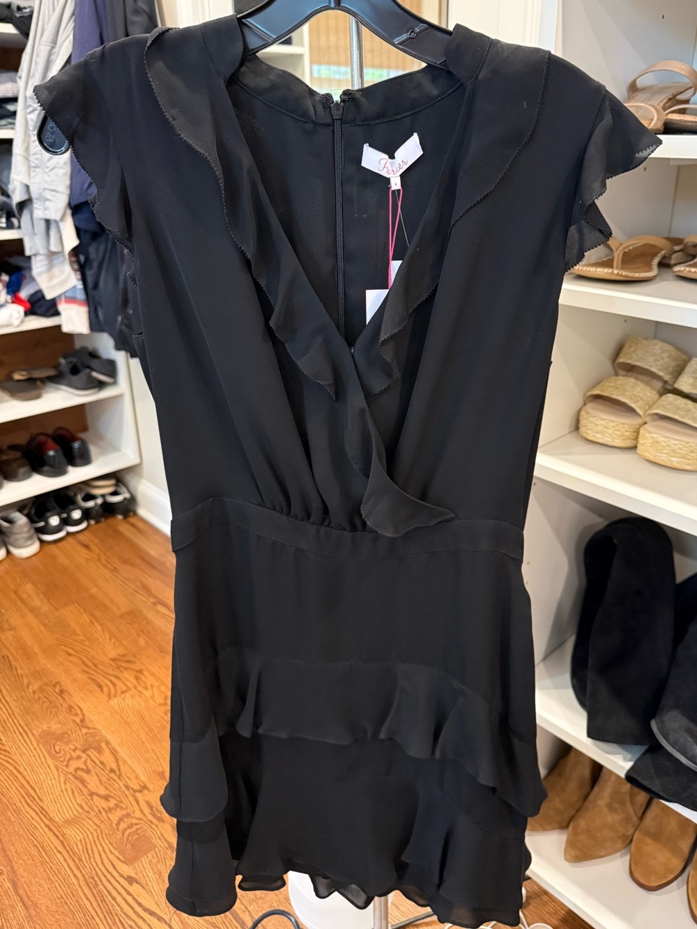 Parker Black Ruffle Mini Dress